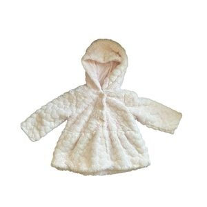 Light Pink First Impressions Fuzzy Faux Fur Baby Coat